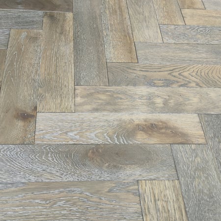 Engineered Herringbone Grey Hard Wax Oiled