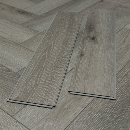 Luxury Vinyl Tiles Herringbone Pearl Grey Oak