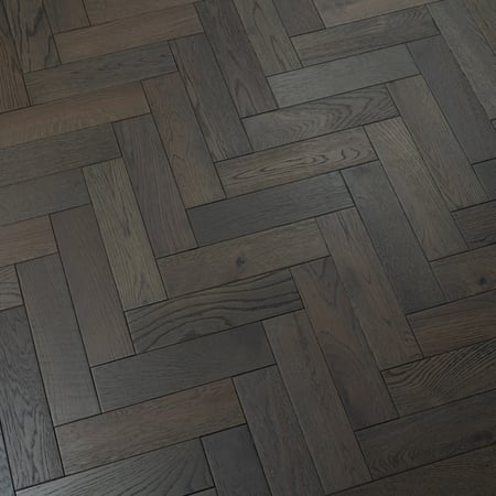 Engineered Herringbone Graphite Grey Brushed Lacquered