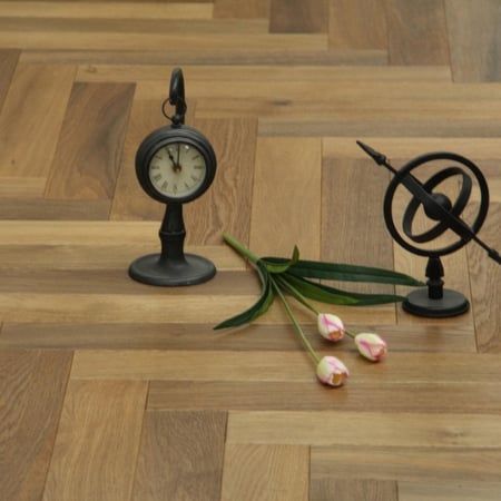 Engineered Herringbone Smoked Brushed UV Oiled