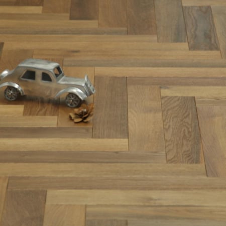 Engineered Herringbone Smoked Brushed UV Oiled