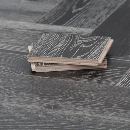 Engineered Herringbone Brushed White Oiled