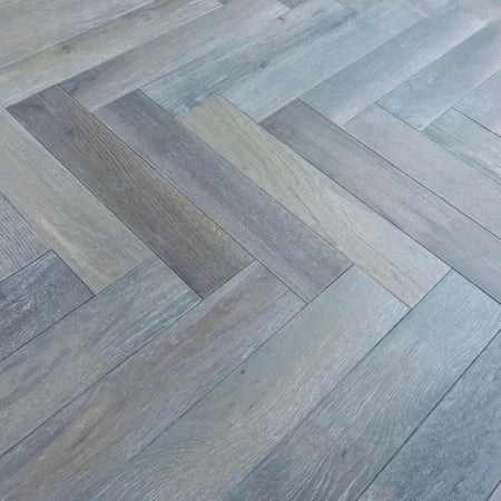 Engineered Herringbone Brushed Grey Uv Oiled