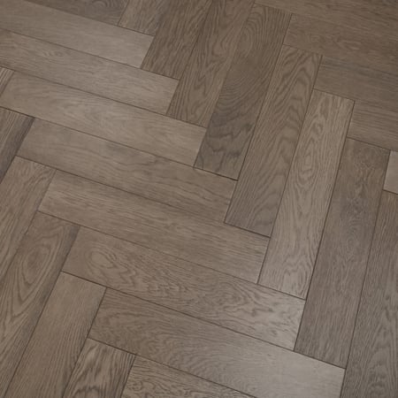 Engineered Herringbone Lavender Grey Brushed Matt Lacquered