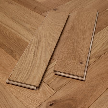Engineered Herringbone Brushed UV Oiled Oak