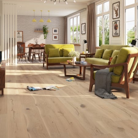 Engineered Antique Distressed White Oiled