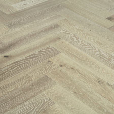 Engineered Herringbone Smoked Brushed White UV Oiled