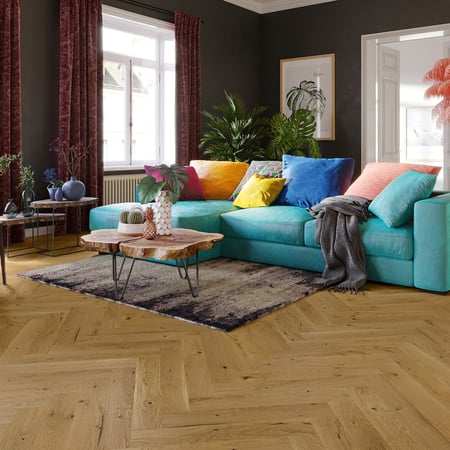 Engineered Herringbone Smoked Click Brushed Matt Lacquered
