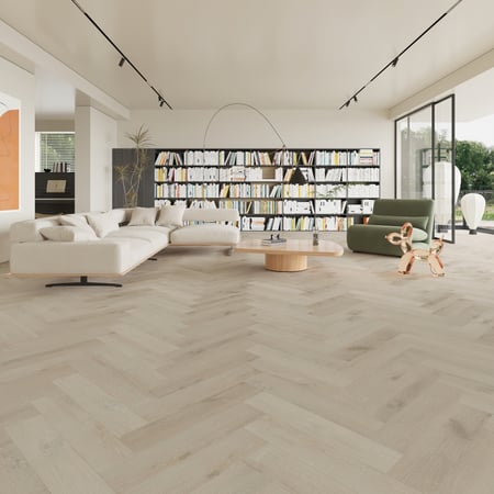 Luxury Vinyl Tiles Herringbone Natural White