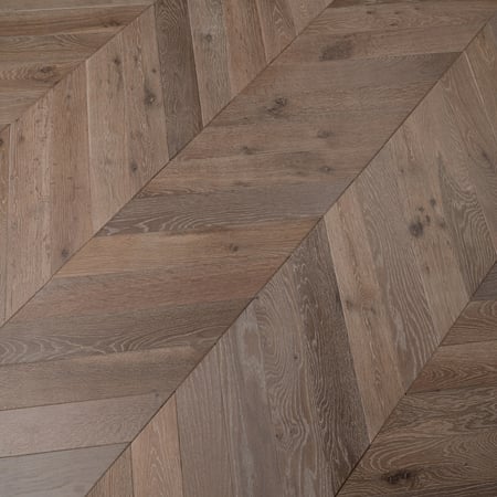 Grey Smoked Brushed & Oiled Chevron Engineered Wood Flooring
