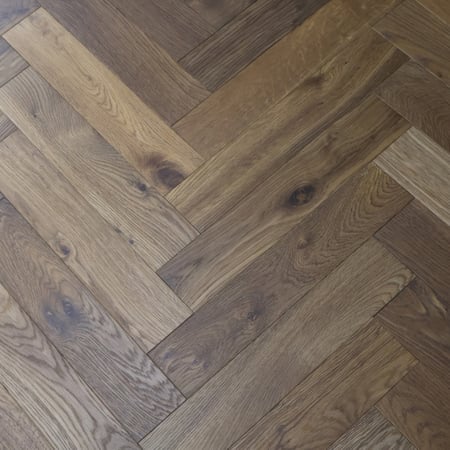 Engineered Herringbone Dark Smoked Brushed & Oiled