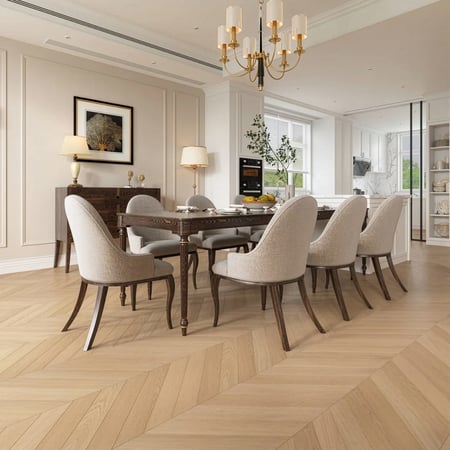 Chevron Natural Brushed Matt Lacquered  Prime Grade Engineered Wood Flooring