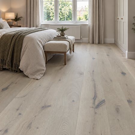 Engineered White Washed Brushed Matt Lacquered Rustic Grade