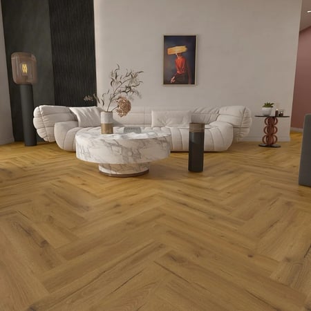 LVT Dryback Urban Smoked Oak Herringbone