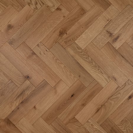 Engineered Herringbone Brushed UV Oiled Oak