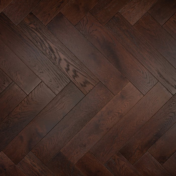 Engineered Herringbone Walnut Stain Brushed Matt Lacquered