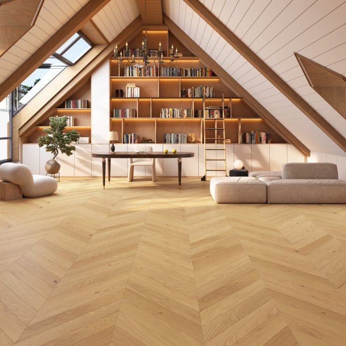 Chevron Engineered Brushed Matt Lacquered