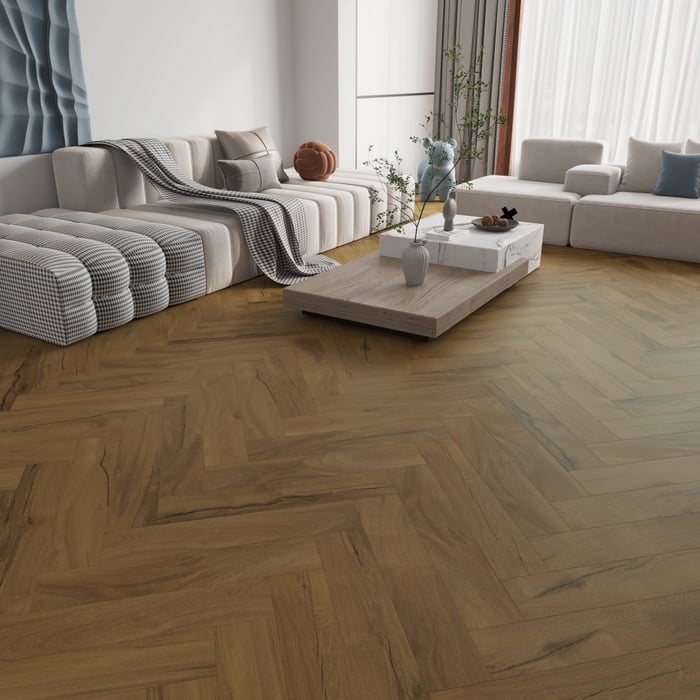 Luxury Vinyl Tiles Herringbone Smoked Dundee