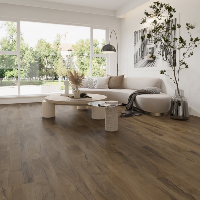 Luxury Vinyl Tile Distressed Brown