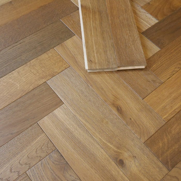 Engineered Herringbone Smoked Brushed & Oiled