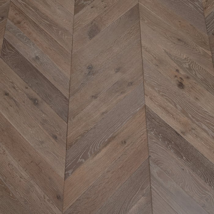 Grey Smoked Brushed & Oiled Chevron Engineered Wood Flooring