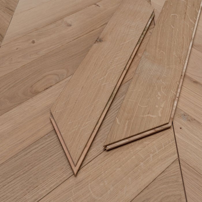 Chevron Engineered Unfinsihed Oak Wood Flooring