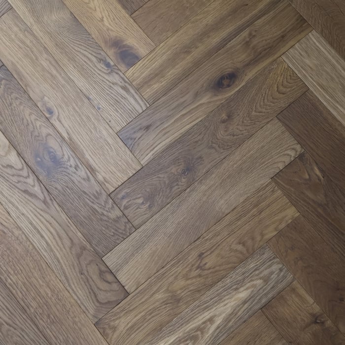 Engineered Herringbone Dark Smoked Brushed & Oiled