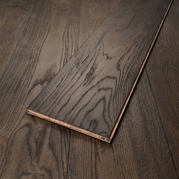 Engineered Antique Distressed Black Oiled