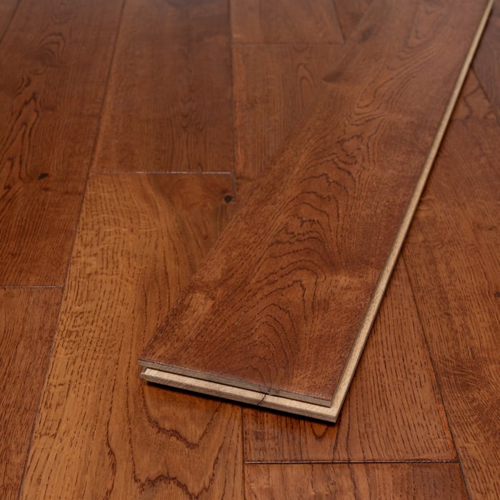 Solid Oak Uv Golden Hand scrapped Matt Lacquered Oak